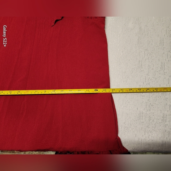 ANRABESS XXL DRESS COLOR WINE RUFLEE SLEEVE. - Picture 8 of 13